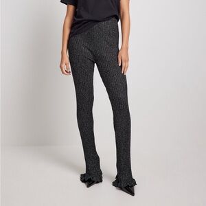 Lurex Knitted Wide Leg Trousers